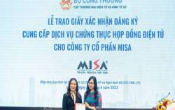Bộ Công Thương xác nhận MISA cung cấp dịch vụ chứng thực hợp đồng điện tử