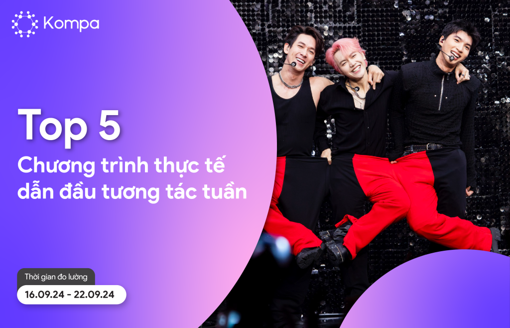 Top 5 chương trình thực tế dẫn đầu tương tác MXH tuần 16.9 – 22.9