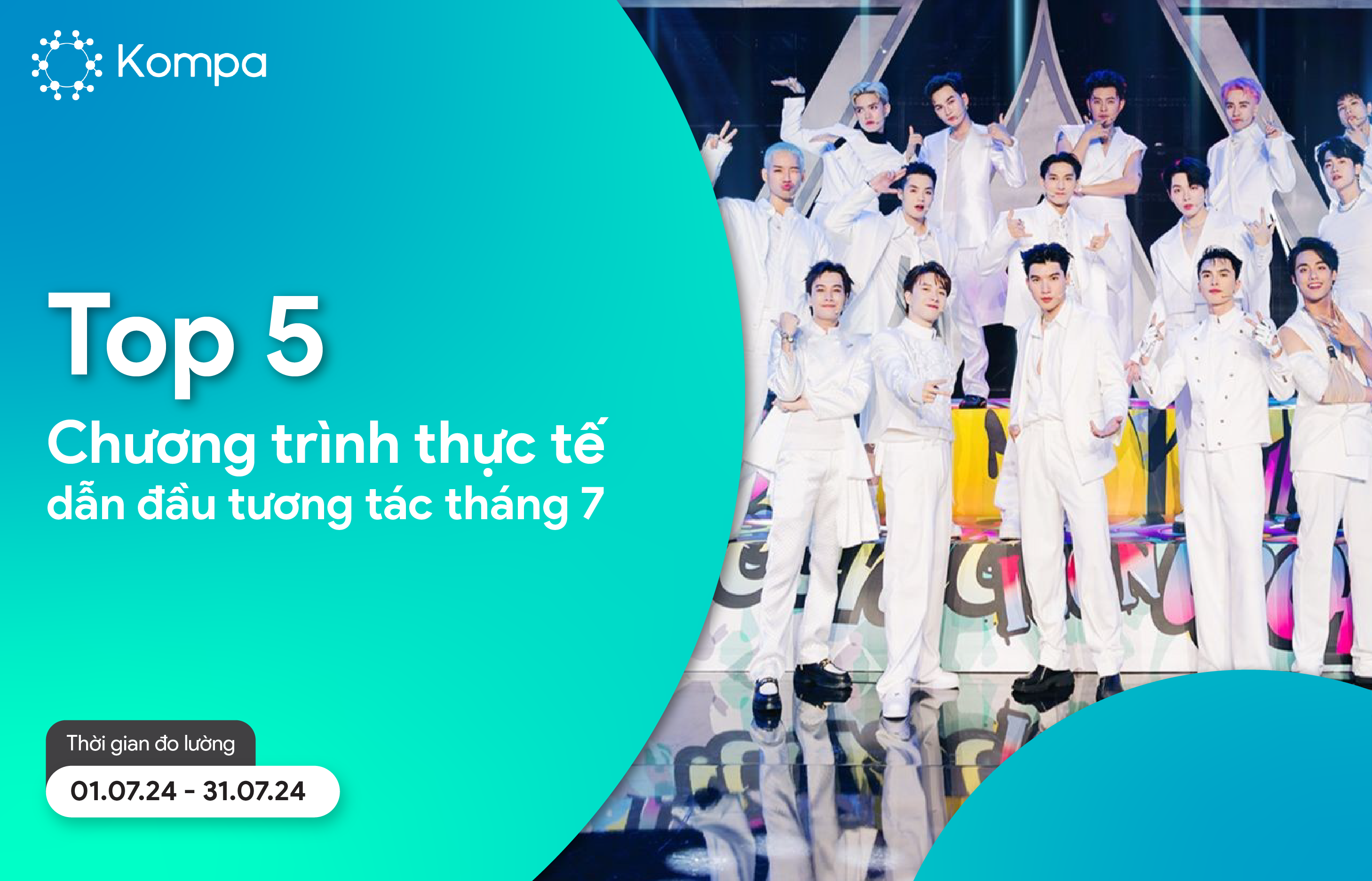 Top 5 Chương trình thực tế dẫn đầu tương tác tháng 7