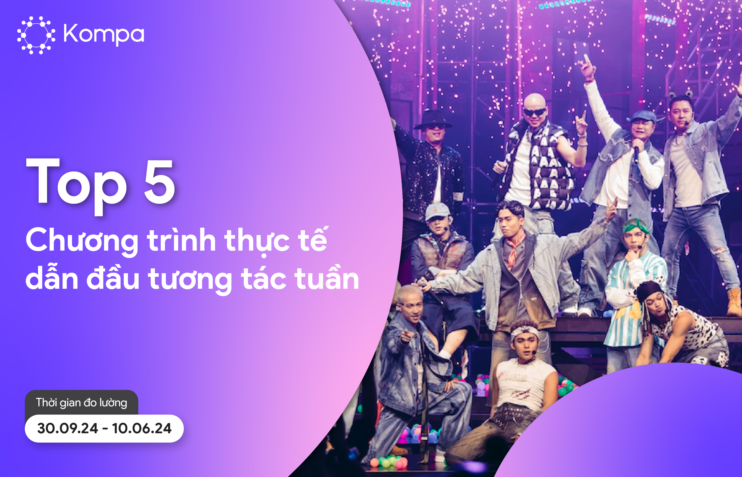 Top 5 chương trình thực tế dẫn đầu tương tác MXH tuần 30.9 – 6.10